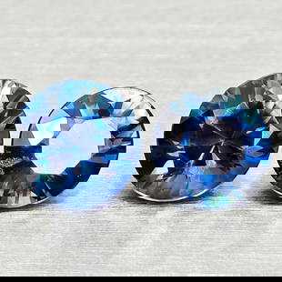 Natural Blue Sapphire 0.48 Ct. 2 Pcs Round Diamond Cut 3.6 Mm Gemstones From Madagascar: Product ID: 806012149 Product Name: Natural Blue Sapphire Weight: 0.48 CT. Size: 3.6 x 3.6 x 2.4 MM. Shape: Round Diamond Cut Color: Blue Clarity:VSI Luster: Good Gems Origin: Madagascar Treatment: He