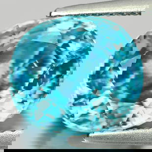 Natural Blue Zircon 4.73 Ct. Oval Shape 9.8 x 8.7 Mm. Gemstone From Cambodia: Product ID: 807723493 Product Name: Natural Zircon Weight: 4.73 CT. Size: 9.8 x 8.7 x 5.4 MM. Shape: Oval Color: Blue Clarity:SI Luster: Very Good Gems Origin: Cambodia Treatment: Heated Crystal Struc