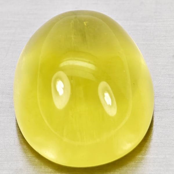 Natural Yellow Lemon Quartz 18.09 Ct.Oval Cabochon Shape 17.5 x 14.3 Mm Gemstone from Brazil: Product ID: 805530041 Product Name: Natural Quartz Weight: 18.09 CT. Size: 17.5 x 14.5 x 11 MM. Shape: Oval Cabochon Color: Yellow Clarity:Semi - Transparent Luster: Good Gems Origin: Brazil Treatment