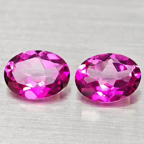 Natural Pink Topaz 2.73 Ct. 2 Pcs. Clean Oval Shape 8.1 x 6.1 Mm Gemstone From Brazil: Product ID: 807168233 Product Name: Natural Topaz Weight: 2.73 CT. Size: 8.1 x 6.1 x 3.5 MM. Shape: Oval Shape Color: Pink Clarity:IF Luster: Very Good Gems Origin: Brazil Treatment: Treated Crystal S