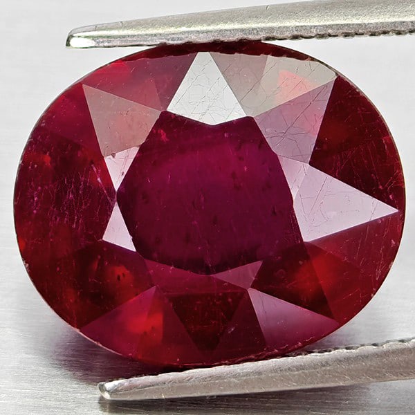 Natural Red Ruby 8.45 Ct. Oval Shape 12.7 x 10.7 Mm Gemstone From Madagascar (1 of 3)