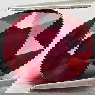 Natural Red Ruby 8.45 Ct. Oval Shape 12.7 x 10.7 Mm Gemstone From Madagascar: Product ID: 805935481 Product Name: Natural Ruby Weight: 8.45 CT. Size: 12.7 x 10.7 x 7 MM. Shape: Oval Color: Red Clarity:VSI Luster: Good Gems Origin: Madagascar Treatment: Heated (Lead-glass fillin