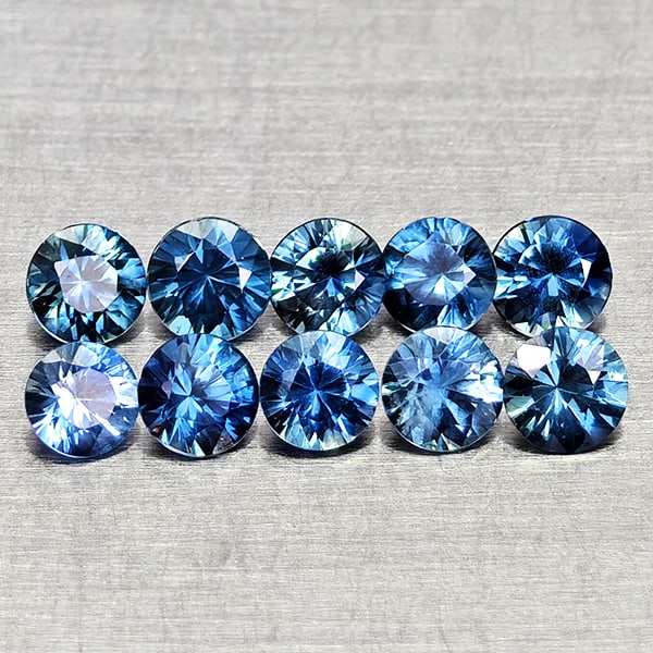 Natural Blue Sapphire 0.90 Ct. 10 Pcs Round Diamond Cut 2.8 Mm Gemstones From Madagascar: Product ID: 806162641 Product Name: Natural Blue Sapphire Weight: 0.90 CT. Size: 2.8 x 2.8 x 1.8 MM. Shape: Round Diamond Cut Color: Blue Clarity:VVS Luster: Good Gems Origin: Madagascar Treatment: He