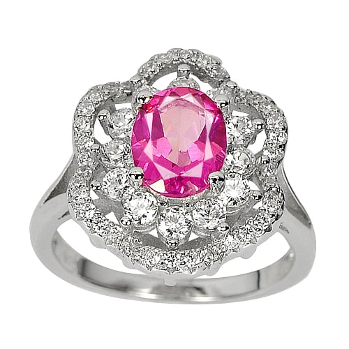 Natural Pink Topaz 925 Sterling Silver Ring Jewelry 5.35 Grams Size 8 (1 of 3)