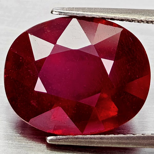 Natural Red Ruby 10.27 Ct. Oval Shape 13.7 x 11.2 Mm Gemstone From Madagascar (1 of 3)