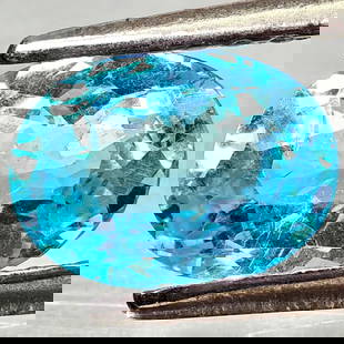 Natural Paraiba Color Apatite 0.81 Ct. Oval Shape 7.1 x 5.1 Mm Gemstones From Tanzania: Product ID: 800613721 Product Name: Natural Apatite Weight: 0.81 CT. Size: 7.1 x 5.1 x 3.2 MM. Shape: Oval Color: Neon Blue Clarity:VSI Luster: Good Gems Origin: Tanzania Treatment: Unheated Crystal S