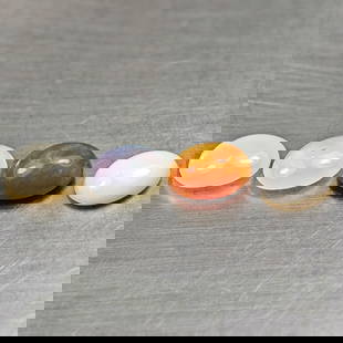 Natural Multi-Color Play Of Colour Opal 3.08 Ct. 4 Pcs Oval Cabochon Shape  8.3 x 6.3 Mm Gemstones: Product ID: 818728039 Product Name: Natural Opal Weight: 3.08 CT. Size: 8.3 x 6.3 x 4.1 MM. Shape: Oval Cabochon Color: Multi-Color Clarity:Semi - Transparent Luster: Good Gems Origin: Ethiopia Treatm