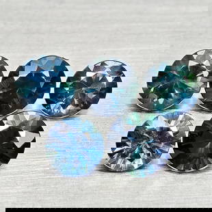 Natural Blue Sapphire 1.30 Ct. 5 Pcs Round Diamond Cut 4.1 Mm Gemstones From Madagascar: Product ID: 806162636 Product Name: Natural Blue Sapphire Weight: 1.30 CT. Size: 4.1 x 4.1 x 2.7 MM. Shape: Round Diamond Cut Color: Blue Clarity:VVS Luster: Good Gems Origin: Madagascar Treatment: He