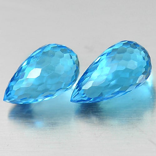 Natural Blue Topaz 3.65 Ct. 2 Pcs Briolette Shape 8.6 x 5 Mm Gemstone from Brazil: Product ID: 807151254 Product Name: Natural Blue Topaz Weight: 3.65 CT. Size: 8.6 x 5 x 5 MM. Shape: Briolette Color: Blue Clarity:VSI Luster: Good Gems Origin: Brazil Treatment: Treated Crystal Struc
