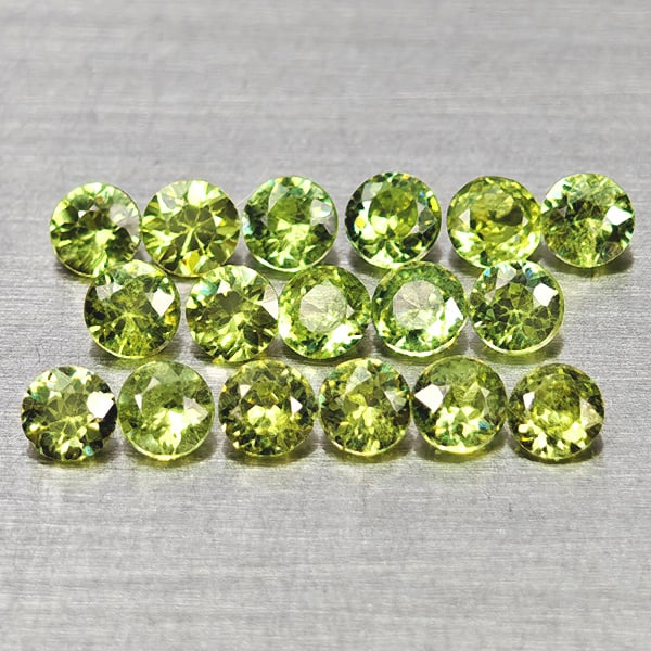 Natural Yellowish Green Demantoid Garnet 0.86 Ct.16 Pcs Round Diamond Cut 2.1 Mm Gemstones From: Product ID: 802936791 Product Name: Natural Demantoid Weight: 0.86 CT. Size: 2.1 x 2.1 x 1.5 MM. Shape: Round Diamond Cut Color: Yellowish Green Clarity:VSI Luster: Good Gems Origin: Madagascar Treatm