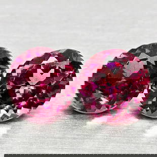 Natural Purplish Pink Rhodolite Garnet 1.29 Ct. 2 Pcs Round Shape 5 Mm Gemstones From Madagascar: Product ID: 802936839 Product Name: Natural Rhodolite Weight: 1.29 CT. Size: 5 x 5 x 3.5 MM. Shape: Round Color: Purplish Pink Clarity:VSI Luster: Good Gems Origin: Madagascar Treatment: Unheated Crys