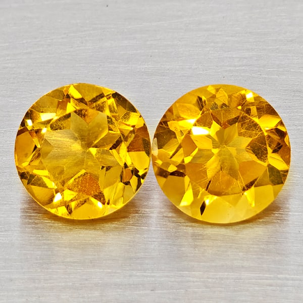 Natural Yellow Citrine 2.53 Ct. 2 Pcs Round Shape 7.1 Mm Gemstones From Brazil: Product ID: 801815347 Product Name: Natural Citrine Weight: 2.53 CT. Size: 7.1 x 7.1 x 4.6 MM. Shape: Round Shape Color: Yellow Clarity:VSI - SI1 Luster: Good Gems Origin: Brazil Treatment: Unheated C