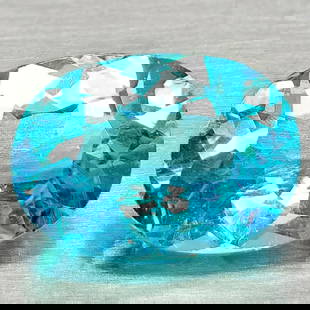Natural Paraiba Color Apatite 0.81 Ct. Oval Shape 7.1 x 5.1 Mm Gemstones From Tanzania: Product ID: 800613677 Product Name: Natural Apatite Weight: 0.81 CT. Size: 7.1 x 5.1 x 3.3 MM. Shape: Oval Color: Neon Blue Clarity:VSI Luster: Good Gems Origin: Tanzania Treatment: Unheated Crystal S