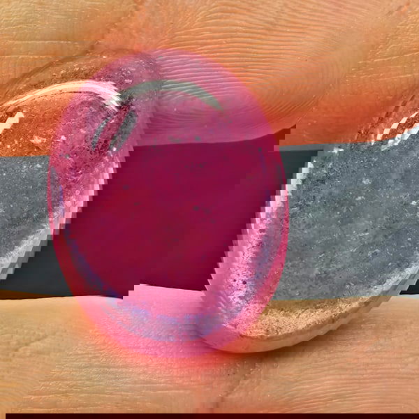 Natural Pink Red Ruby 28.03 Ct. Oval Cabochon Shape 21 x 16.3 Mm Gemstone From Madagascar (1 of 3)