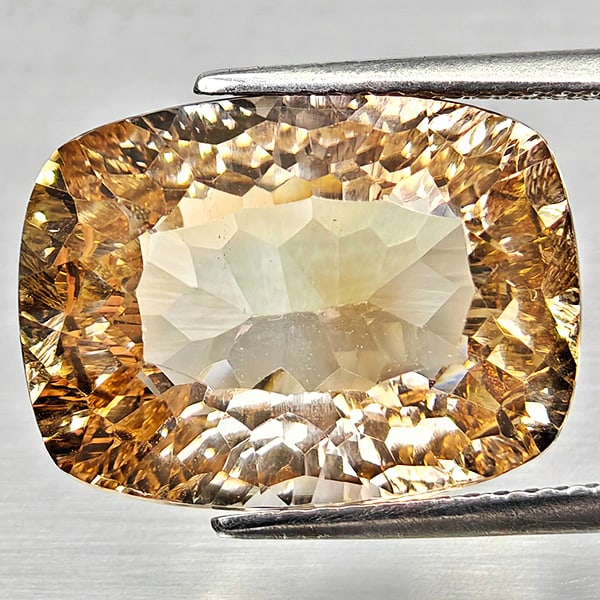 Natural Imperial Topaz 13.15 Ct. Cushion Concave Cut 12 x 16.1 Mm Gemstone From Brazil (1 of 3)