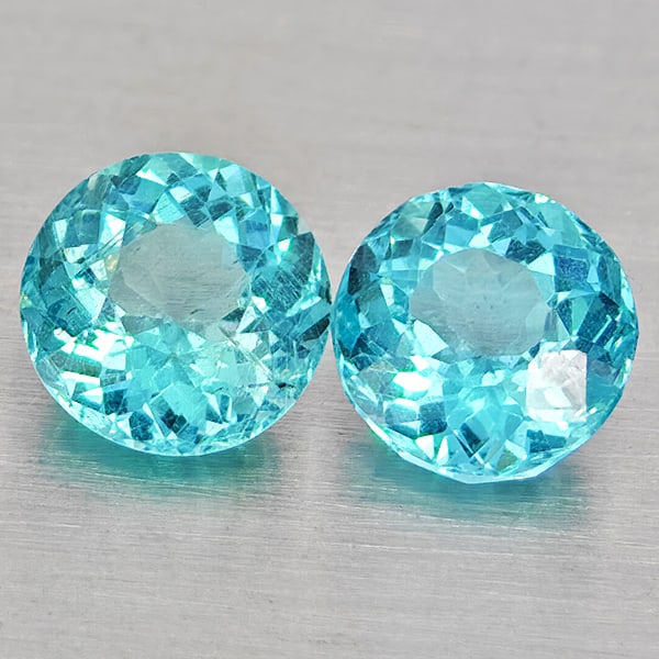 Natural Paraiba Color Apatite 1.14 Ct. 2 Pcs Round Shape 5 Mm Gemstones From Tanzania: Product ID: 800613666 Product Name: Natural Apatite Weight: 1.14 CT. Size: 5 x 5 x 3.6 MM. Shape: Round Shape Color: Paraiba Color Clarity:SI1 Luster: Good Gems Origin: Tanzania Treatment: Unheated Cr