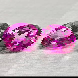 Natural Pink Topaz 3.04 Ct. 2 Pcs Clean Oval Shape 8.1 x 6 Mm Gemstone From Brazil: Product ID: 807168236 Product Name: Natural Topaz Weight: 3.04 CT. Size: 8.1 x 6 x 4.1 MM. Shape: Oval Shape Color: Pink Clarity:IF Luster: Very Good Gems Origin: Brazil Treatment: Treated Crystal Str