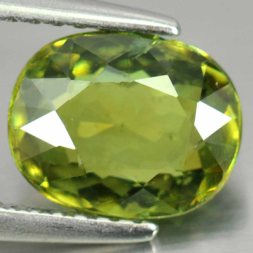 Natural Green Demantoid Garnet 1.97 Ct. Oval Shape 8.6 x 6.9 Mm. Gemstone From Mardagascar: Product ID: 802922073 Product Name: Natural Demantoid Weight: 1.97 CT. Size: 8.6 x 6.9 x 3.4 MM. Shape: Oval Color: Green Clarity:SI Luster: Good Gems Origin: Mardagascar Treatment: Unheated Crystal S