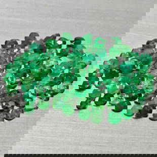 Natural Green Emerald 1.16 Ct. 74 Pcs Round Shape 1.5 Mm Gemstones From Columbia: Product ID: 802404773 Product Name: Natural Emerald Weight: 1.16 CT. Size: 1.5 x 1.5 x 1.1 MM. Shape: Round Color: Green Clarity:SI1 Luster: Good Gems Origin: Columbia Treatment: Unheated Crystal Stru