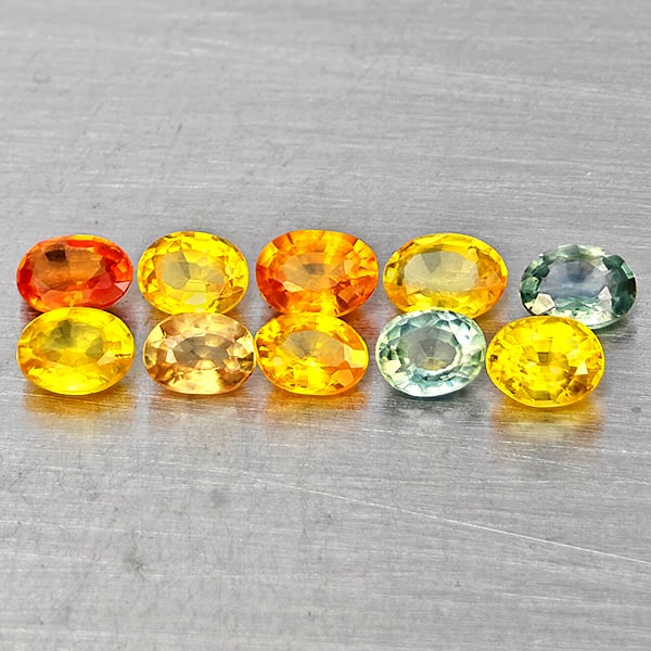 Natural Fancy Color Sapphire 1.87 Ct. 10 Pcs Oval Shape Gemstones From Tanzania (1 of 3)