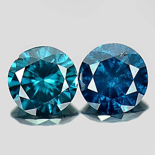 Natural Blue Loose Diamond 0.27 Ct. 2 Pcs. Round Brilliant Cut 3.3 Mm.: Product ID: 802103042 Product Name: Natural Enhanced Diamond Weight: 0.27 CT. Size: 3.3 x 3.3 x 2 MM. Shape: Round Brilliant Cut Color: Blue Clarity:VSI - SI1 Luster: Scintillating Gems Origin: Belgiu