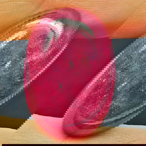 Natural Pink Red Ruby 28.82 Ct. Oval Cabochon Shape 23 x 16  Mm. Gemstone From Madagascar (1 of 3)