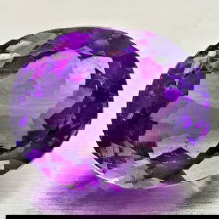 Natural Purple Amethyst 9.05 Ct. Oval Shape 13.7 x 11.4 Mm Gemstone from Brazil: Product ID: 800325435 Product Name: Natural Amethyst Weight: 9.05 CT. Size: 13.7 x 11.4 x 8.8 MM. Shape: Oval Color: Purple Clarity:VSI Luster: Good Gems Origin: Brazil Treatment: Unheated Crystal Str