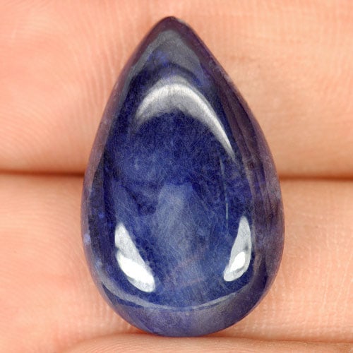 Natural Blue Sapphire 24.61 Ct. Pear Cabochon Shape 23 x 14.8 Mm. Gemstone From Madagascar: Product ID: 806090044 / Product Name: Natural Blue Sapphire / Weight: 24.61 CT. / Size: 23 x 14.8 x 6.3 MM. / Shape: Pear Cabochon / Color: Blue / Clarity:Opaque / Luster: Good / Gems Origin: Madagasc