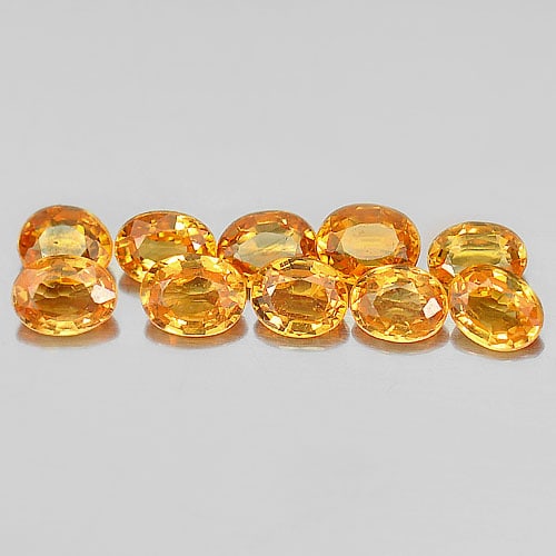 Natural Orange Spessartine Garnet 2.21 Ct. 10 Pcs. Oval Shape 4 x 3 Mm. Unheated Gemstone From: Product ID: 802935253 Product Name: Natural Spessartine Weight: 2.21 CT. Size: 4 x 3 x 1.8 MM. Shape: Oval Color: Orange Clarity:VS - VSI Luster: Very Good Gems Origin: Namibia Treatment: Unheated Cry