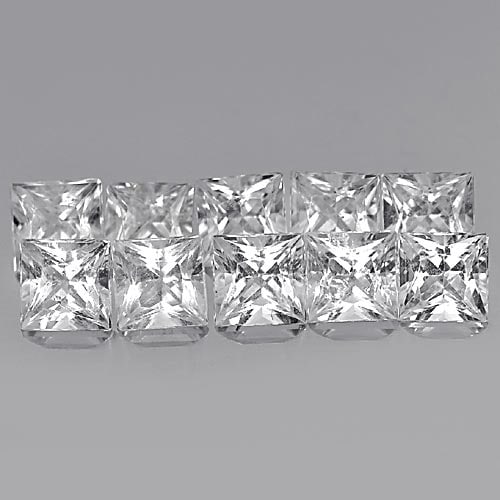 Natural White Topaz 3.70 Ct. 10 Pcs. Square Princess Cut 4 Mm. Gemstone From Brazil: Product ID: 807164821 Product Name: Natural Topaz Weight: 3.70 CT. Size: 4 x 4 x 3 MM. Shape: Square Princess Cut Color: White Clarity:VVS - VSI Luster: Good Gems Origin: Brazil Treatment: Unheated Cr
