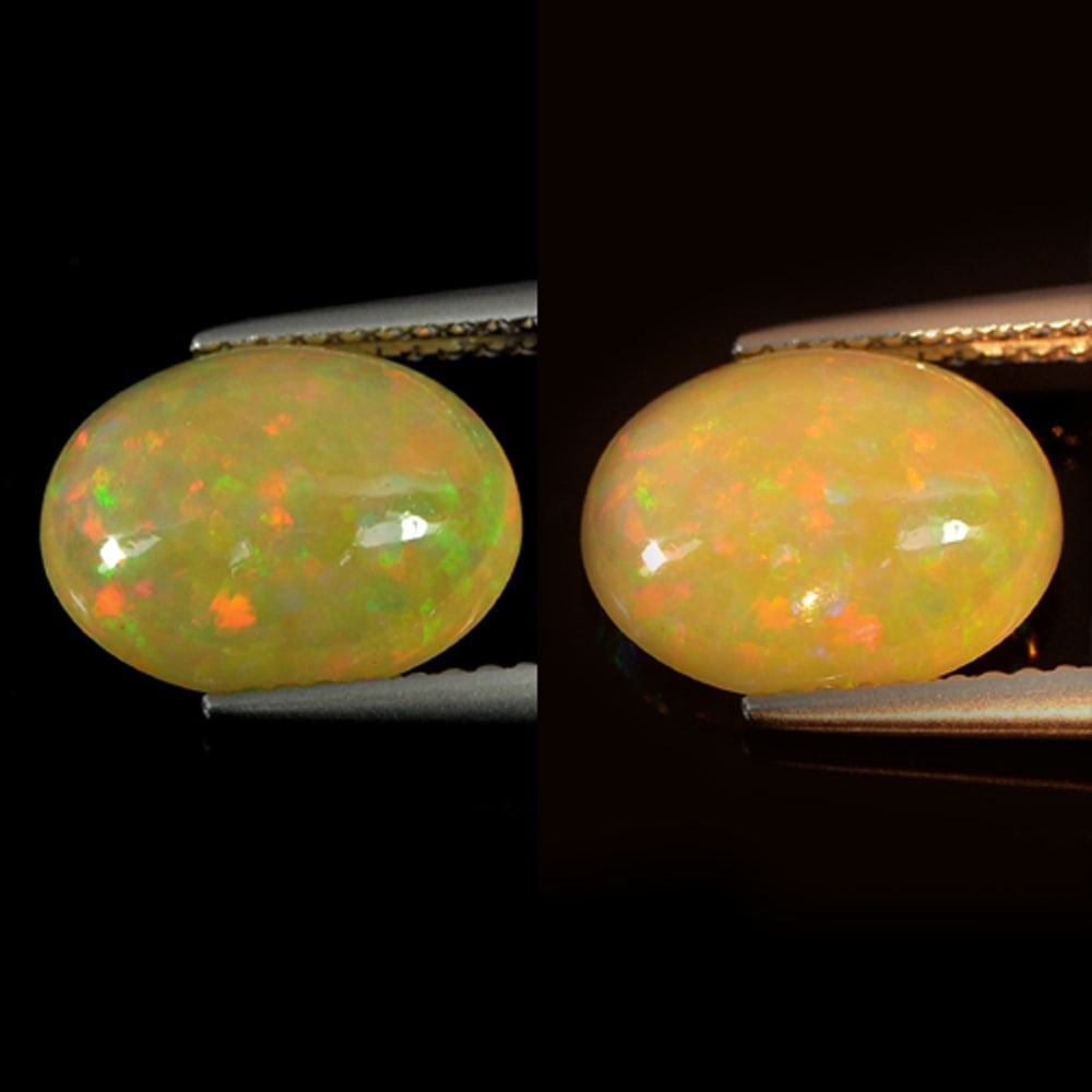 Natural Multi Color Opal 2.17 Ct. Oval Cabochon Shape 11.2 x 9 Mm. Unheated Gemstone (1 of 3)
