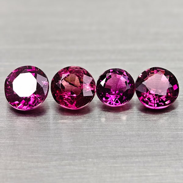 Natural Pink Tourmaline 1.60 Ct. 4 Pcs Round Shape 4.8 Mm Gemstones From Nigeria (1 of 3)