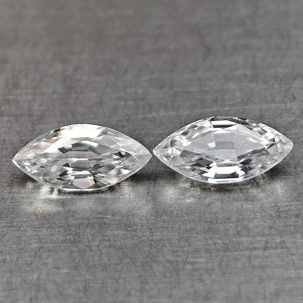 Natural White Zircon 1.58 Ct. 2 Pcs Marquise Shape 8.1 x 4.1 Mm Gemstones From Cambodia: Product ID: 807742893 Product Name: Natural Zircon Weight: 1.58 CT. Size: 8.1 x 4.1 x 2.6 MM. Shape: Marquise Color: White Clarity:VSI Luster: Very Good Gems Origin: Cambodia Treatment: Heated Crystal