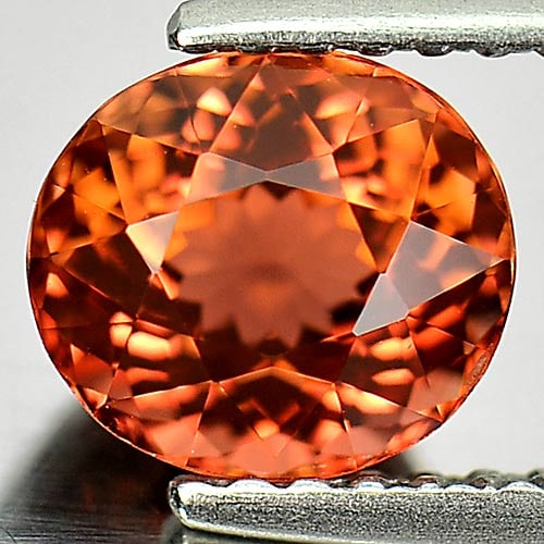Natural Orange Tourmaline 1.41 Ct. VVS Oval Shape 7 x 6.3 Mm. Unheated Gemstone From Nigeria (1 of 3)