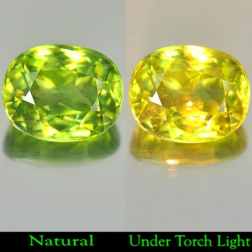 Natural Multi Color Sphene 2.98 Ct. VVS Oval Shape 9.2 x 7.3 Mm. Gemstone Unheated (1 of 3)