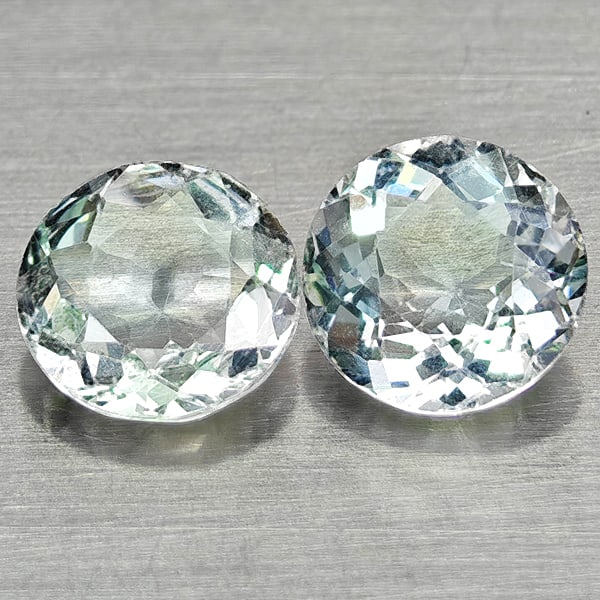 Natural Light Blue Aquamarine 1.59 Ct. 2 Pcs Round Shape 6.5 Mm Gemstones From Brazil: Product ID: 800812042 Product Name: Natural Aquamarine Weight: 1.59 CT. Size: 6.5 x 6.5 x 2.9 MM. Shape: Round Color: Light Blue Clarity:VSI Luster: Good Gems Origin: Brazil Treatment: Unheated Crysta