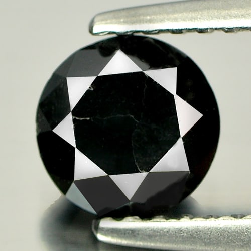 Natural Black Diamond 1.11 Ct. 6 Mm. Round Brilliant Cut 6 Mm.: Product ID: 102100658 Product Name: Natural Natural Diamond Weight: 1.11 CT. Size: 6 X 6 X 4.7 MM. Shape: Round Brilliant Cut Color: Black Clarity:Opaque Luster: Good Gems Origin: Belgium Treatment: T