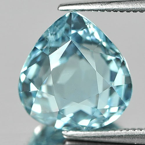 Natural Sky Blue Aquamarine  5.28 Ct. Pear Shape 11 x 10.4 Mm. Unheated Gemstone From Brazil (1 of 3)