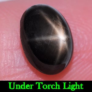 Natural Black Star Sapphire 2.39 Ct. Oval Cabochon Shape 8.3 x 6.1 Mm Gemstone From Thailand (1 of 3)