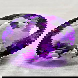 Natural Purple Amethyst 8.66 Ct. Oval Shape 16.5 x 10.9 Mm Gemstone from Brazil: Product ID: 800325482 Product Name: Natural Amethyst Weight: 8.66 CT. Size: 16.5 x 10.9 x 8 MM. Shape: Oval Color: Purple Clarity:VSI Luster: Good Gems Origin: Brazil Treatment: Unheated Crystal Struc