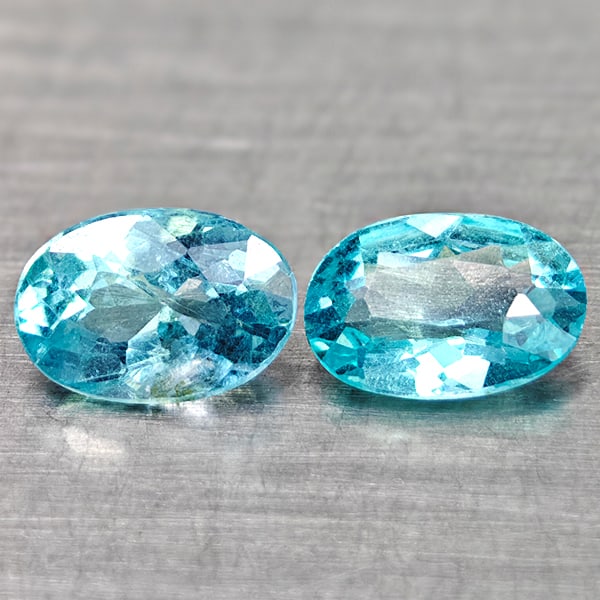 Natural Neon Blue Paraiba Color Apatite 0.85 Ct. 2 Pcs Oval Shape 5.8 x 4 Mm Gemstones From Tanzania: Product ID: 800613627 Product Name: Natural Apatite Weight: 0.85 CT. Size: 5.8 x 4 x 2.4 MM. Shape: Oval Color: Neon Blue Clarity:VSI Luster: Good Gems Origin: Tanzania Treatment: Unheated Crystal Str