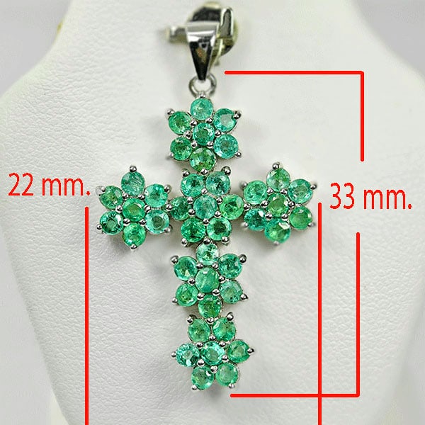 Natural Green Emerald 925 Sterling Silver Pendant Jewelry 3.60 Grams (1 of 3)