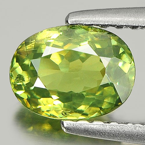 Natural Green Demantoid Garnet 1.04 Ct. Oval Shape 6.9 x 5.2 Mm. Gemstone From Mardagascar: Product ID: 802922487 Product Name: Natural Demantoid Weight: 1.04 CT. Size: 6.9 x 5.2 x 3.3 MM. Shape: Oval Color: Green Clarity:VSI Luster: Very Good Gems Origin: Mardagascar Treatment: Unheated Cry