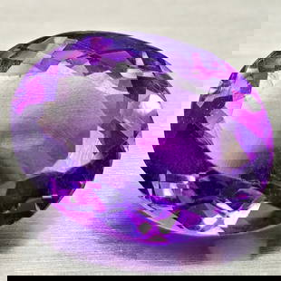 Natural Purple Amethyst 8.00 Ct. Oval Shape 14.9 x 11.6 Mm Gemstone from Brazil: Product ID: 800325463 Product Name: Natural Amethyst Weight: 8.00 CT. Size: 14.9 x 11.6 x 7.5 MM. Shape: Oval Color: Purple Clarity:VSI Luster: Good Gems Origin: Brazil Treatment: Unheated Crystal Str