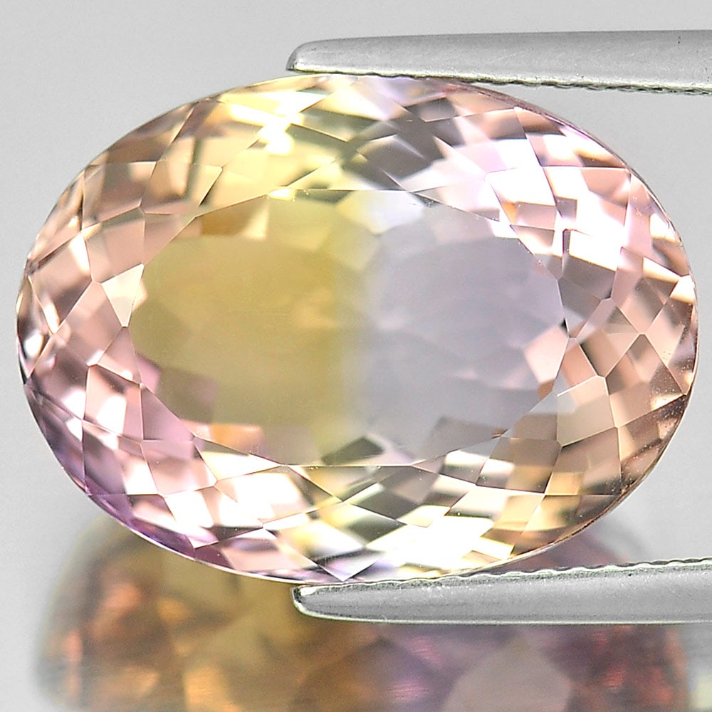 Natural Bi Color Ametrine 17.30 Ct. Clean Oval Shape 18.2 x 13.7 Mm. Gemstone From Bolivia (1 of 3)