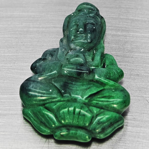 Natural Genuine Burmese Multi Color Jade 30.46 Ct. Carving Shape 34 x 22 Mm Gemstone from Myanmar (1 of 3)