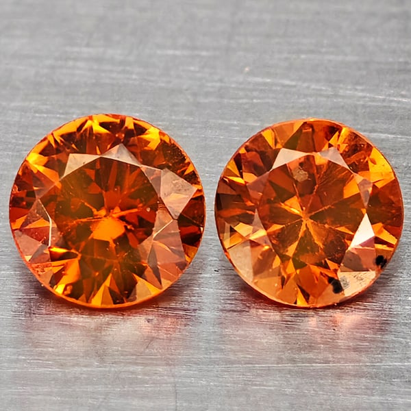 Natural Orange Songea Sapphire 0.46 Ct. 2 Pcs Round Diamond Cut 3.5 Mm Gemstones From Tanzania: Product ID: 806162893 Product Name: Natural Orange Sapphire Weight: 0.46 CT. Size: 3.5 x 3.5 x 2.2 MM. Shape: Round Diamond Cut Color: Orange Clarity:VSI Luster: Good Gems Origin: Tanzania Treatment: 