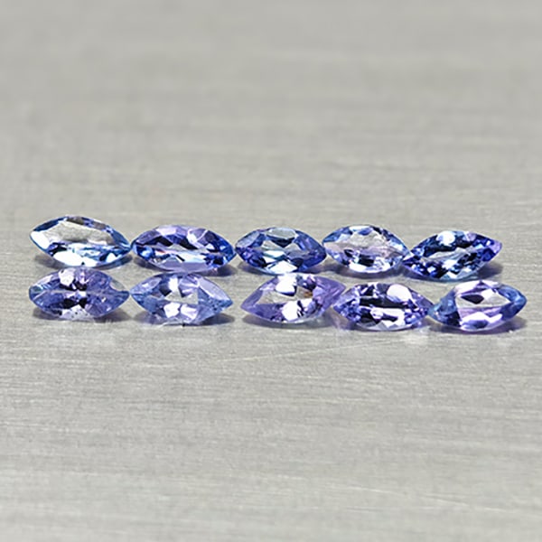 Natural Violetish Blue Tanzanite 1.06 Ct. 10 Pcs Marquise Shape 4.9 x 2.4 Mm Gemstones From Tanzania: Product ID: 807015028 Product Name: Natural Tanzanite Weight: 1.06 CT. Size: 4.9 x 2.4 x 1.6 MM. Shape: Marquise Shape Color: Violetish Blue Clarity:VSI Luster: Good Gems Origin: Tanzania Treatment: U