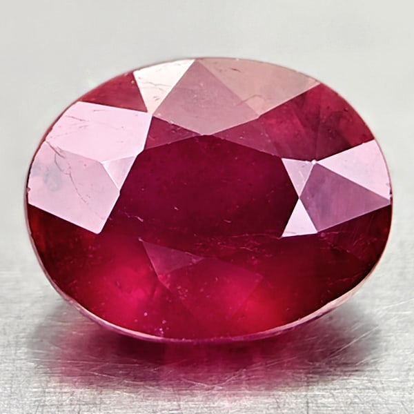 Natural Red Ruby 2.97 Ct. Oval Shape 9 x 7 Mm. Gemstone From Madagascar (1 of 3)