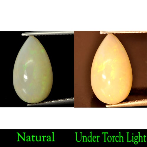 Natural Multi Color Opal 6.75 Ct. Pear Cabochon Shape 17.6 x 10.3 Mm. Unheated Gemstone (1 of 3)